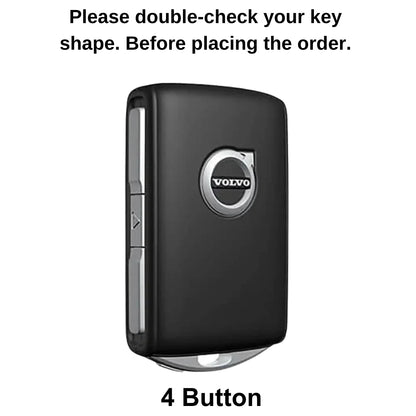 Volvo Metal Alloy Key Cover with Keychain (Type M2)