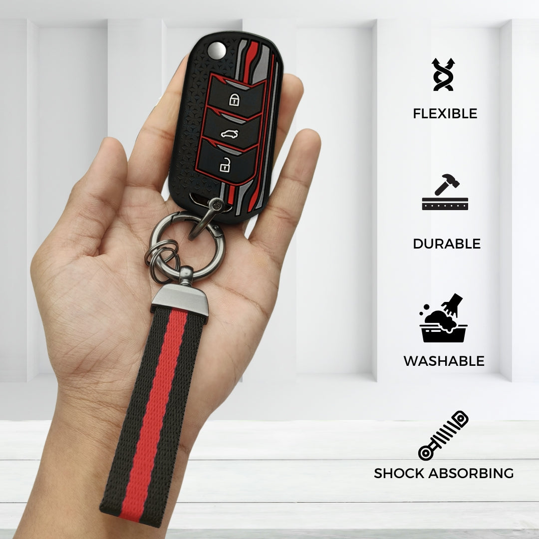 Mahindra TriStar Silicone Key Cover With Keychain