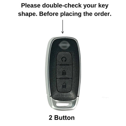 Metal Alloy Key Cover Compatible for Nissan Magnite 3 Button Smart Key with Keychain (Type M2)