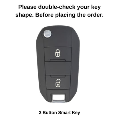 Citroen Metal Silicone Key Cover with Keychain(Type M1)