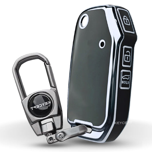 Kia Silver Line TPU Key Cover with Keychain