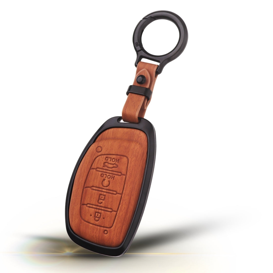 Keycept Noir Wood Car Key Cover with Keychain (Type M8)