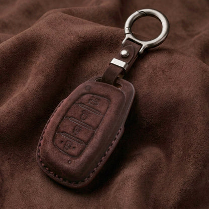 Hyundai Alcantara Crest Car Key Cover with Keychain (Type K10)