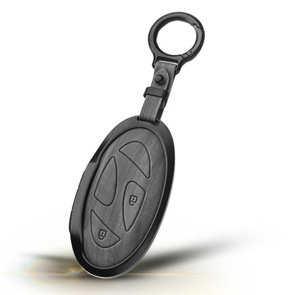 Hyundai Noir Wood Car Key Cover with Keychain (Type M8)