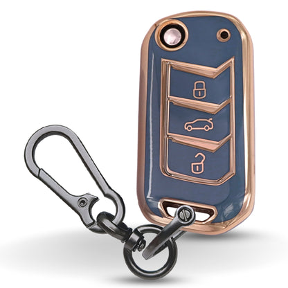 Mahindra Gold Line TPU Key Cover With Keychain