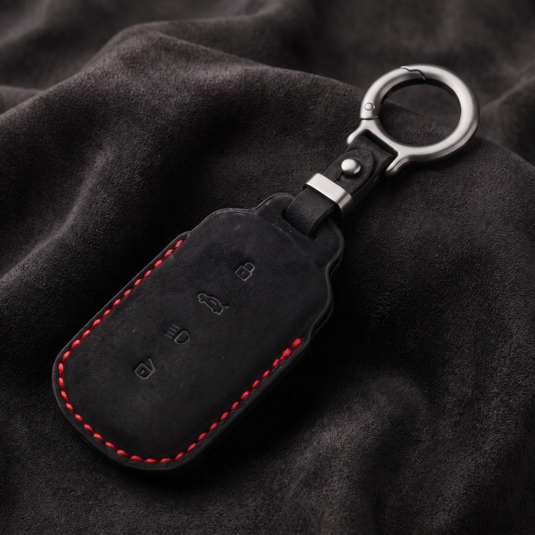 Tata Alcantara Crest Car Key Cover with Keychain (Type K10)