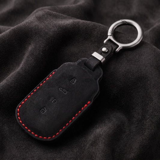 Tata Alcantara Crest Car Key Cover with Keychain (Type K10)