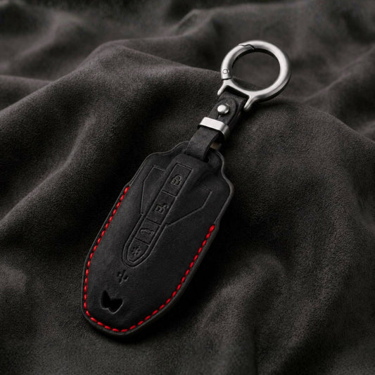 Mahindra Alcantara Crest Car Key Cover with Keychain (Type K10)