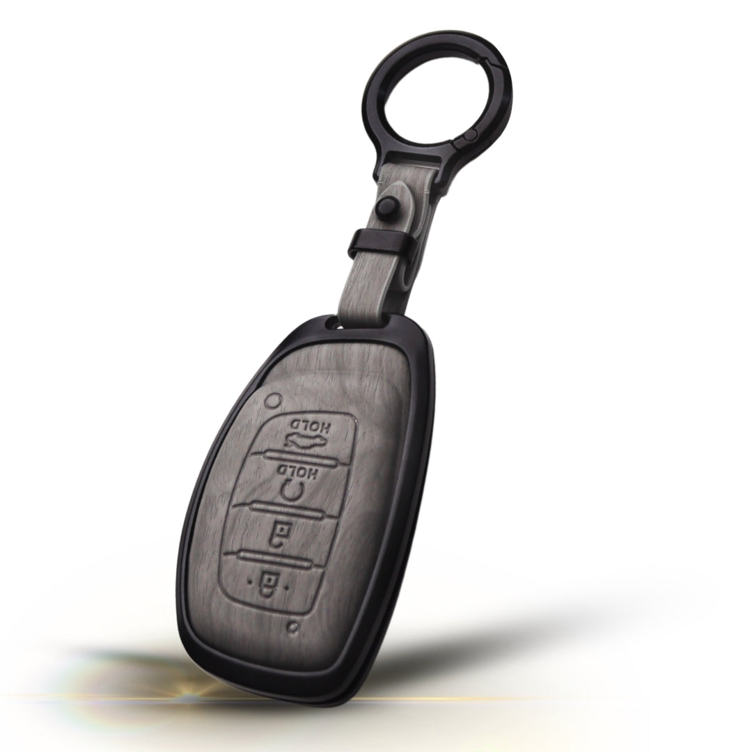Keycept Noir Wood Car Key Cover with Keychain (Type M8)
