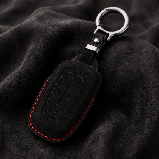 TATA Alcantara Crest Car Key Cover with Keychain (Type 10)