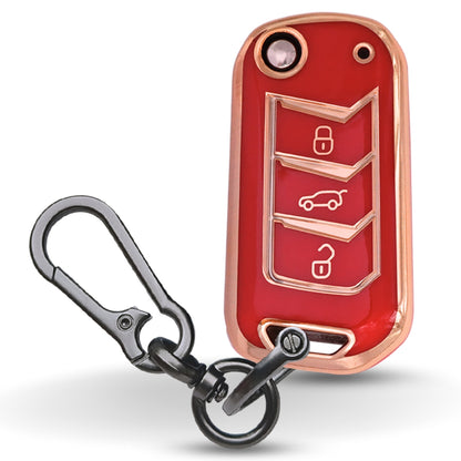 Mahindra Gold Line TPU Key Cover With Keychain