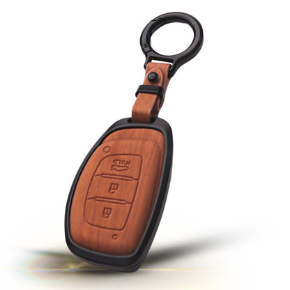 Hyundai Noir Wood Car Key Cover with Keychain (Type M8)