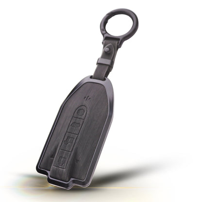 Mahindra Noir Wood Car Key Cover with Keychain (Type M8)
