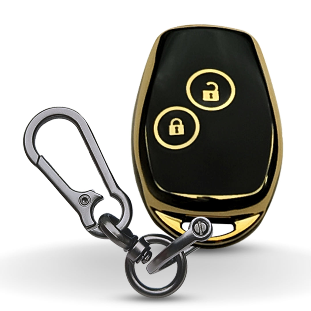 Nissan/Renault Gold Line TPU Key Cover with Keychain (Type 1)