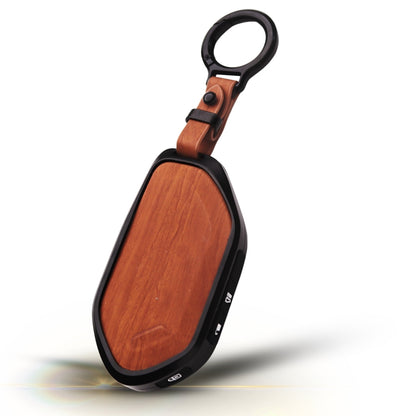 Kia Noir Wood Car Key Cover with Keychain (Type M8)