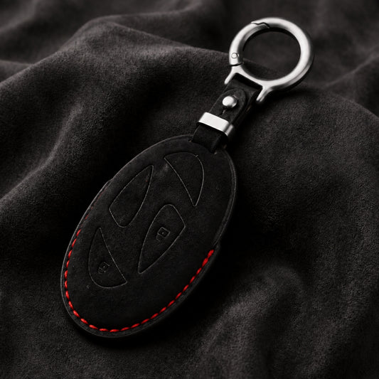 Hyundai Alcantara Crest Car Key Cover with Keychain (Type K10)