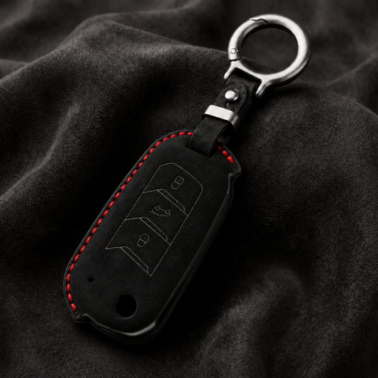 Mahindra Alcantara Crest Car Key Cover with Keychain (Type K10)