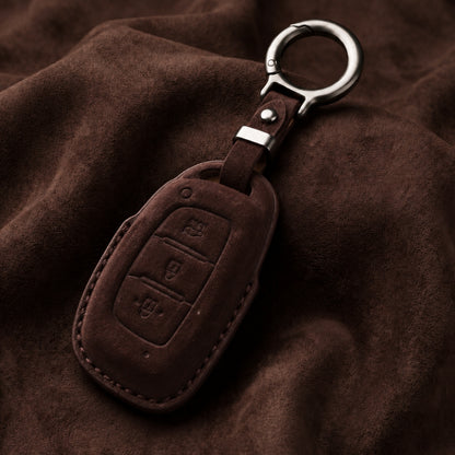 Hyundai Alcantara Crest Car Key Cover with Keychain (Type K10)