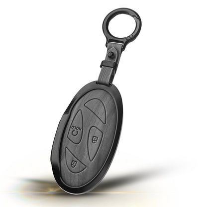 Hyundai Noir Wood Car Key Cover with Keychain (Type M8)