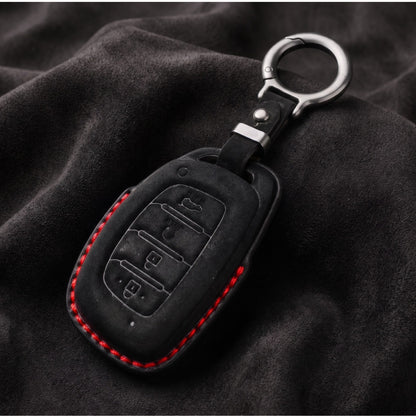 Hyundai Alcantara Crest Car Key Cover with Keychain (Type K10)