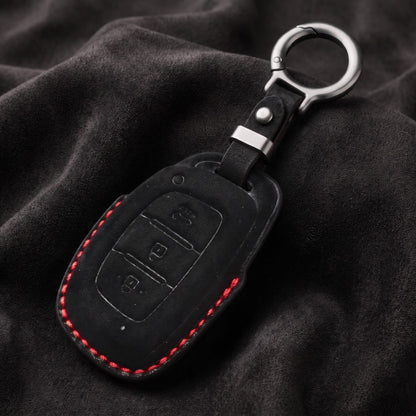 Hyundai Alcantara Crest Car Key Cover with Keychain (Type K10)