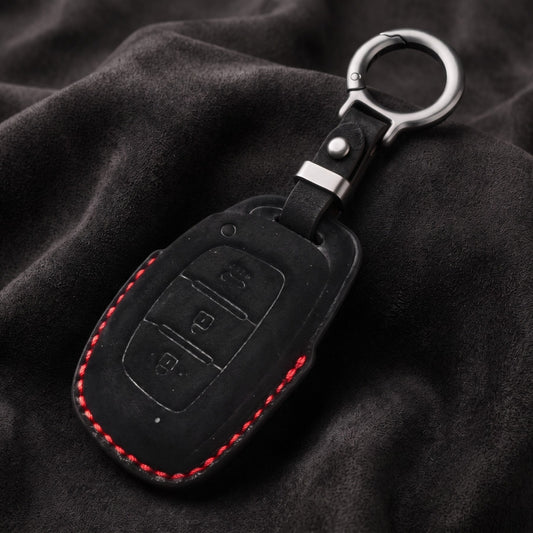 Hyundai Alcantara Crest Car Key Cover with Keychain (Type K10)
