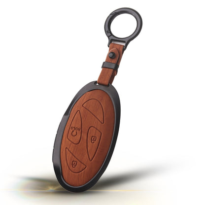 Hyundai Noir Wood Car Key Cover with Keychain (Type M8)