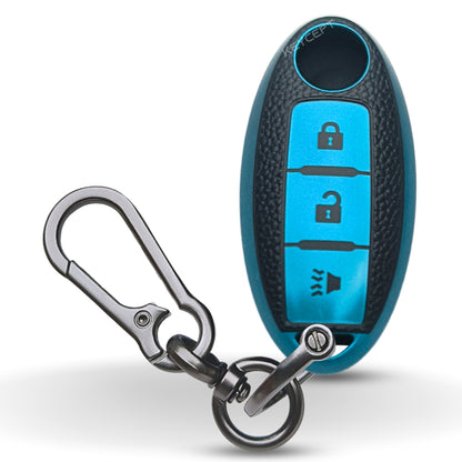 Nissan TPU Leather Key Cover with Keychain. (Type 1)