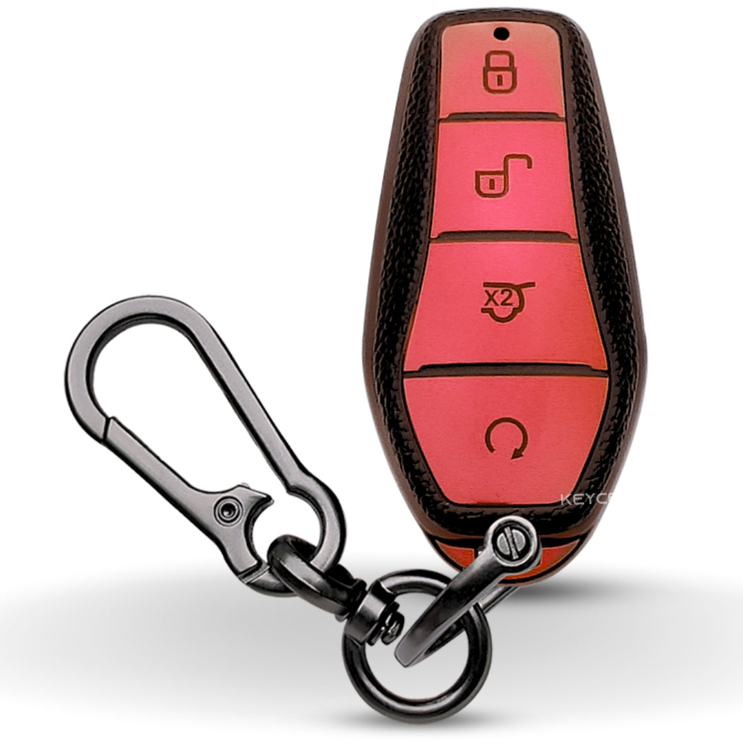 BYD TPU Leather Car Key Cover with Keychain. (Type 1)