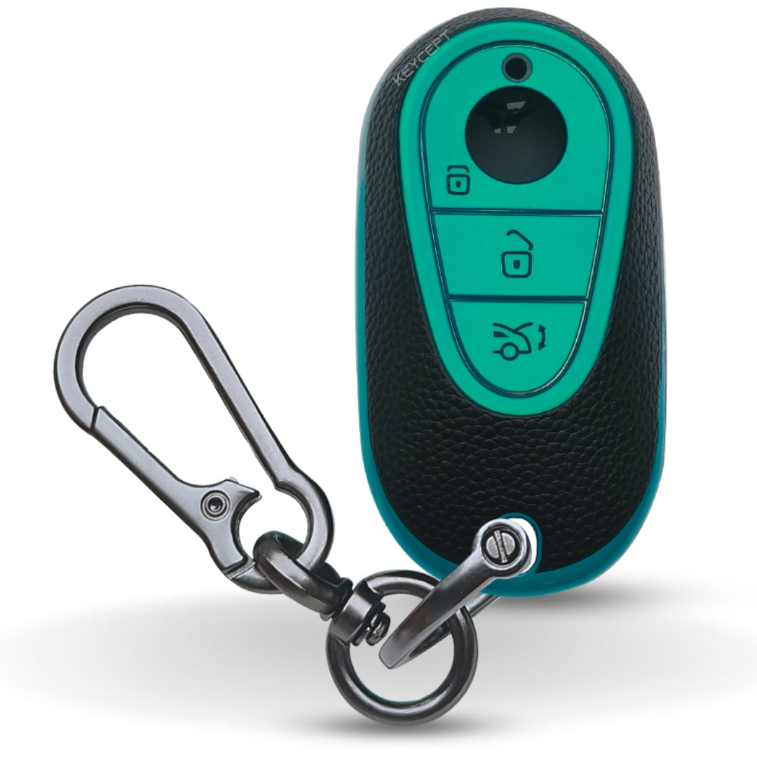 Mercedes Benz TPU Leather Key Cover with Keychain. (Type 1)