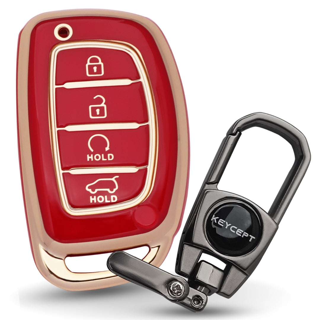 Hyundai Gold Line TPU  Key Cover with Keychain