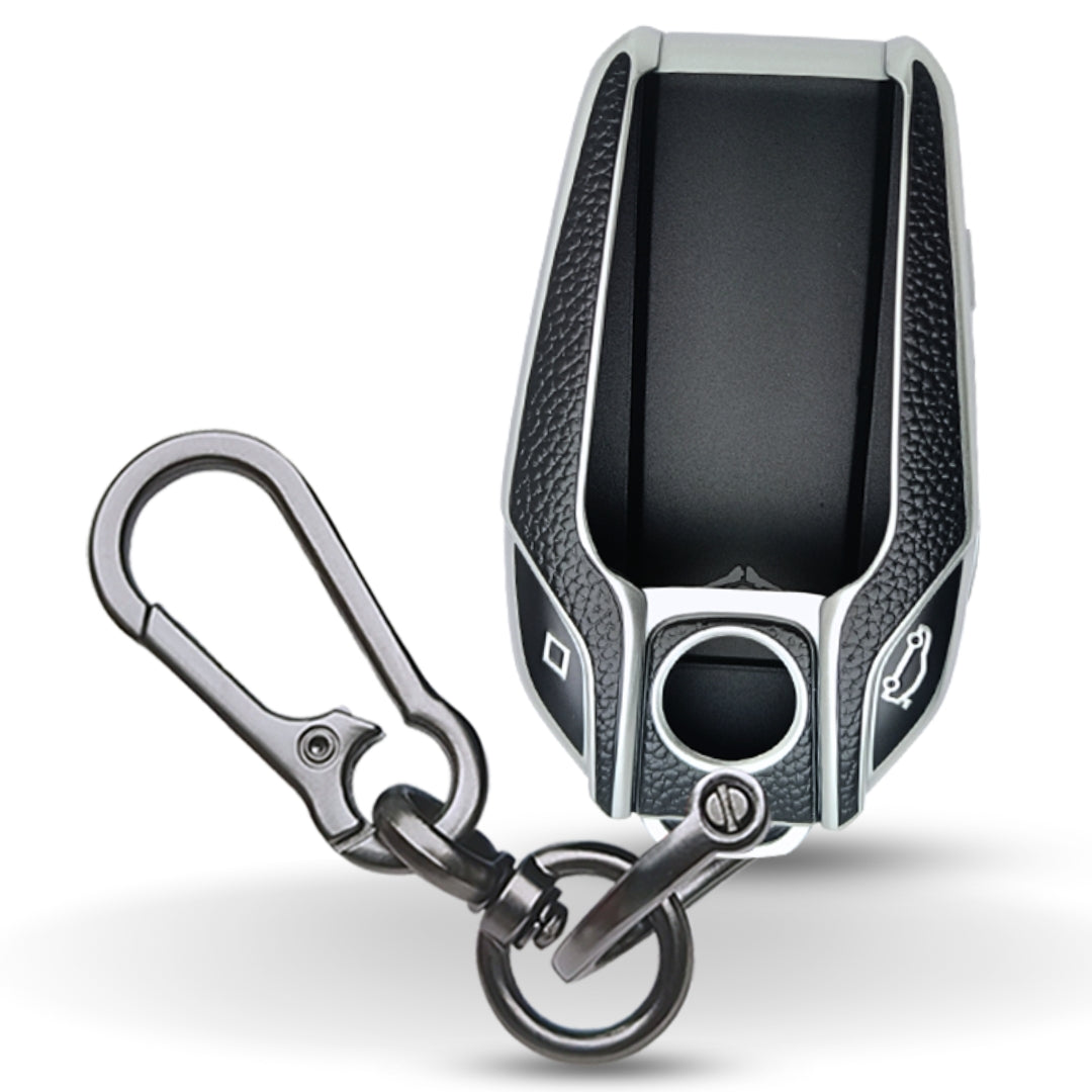 BMW TPU Leather Key Cover With Keychain. (Type 1)