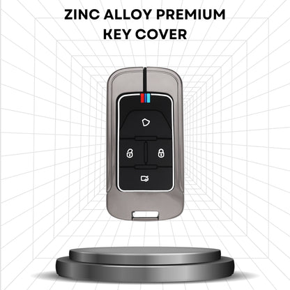 Metal Alloy Key Cover Compatible for Vinfast 4 Button Smart Key with Keychain (Type M2)