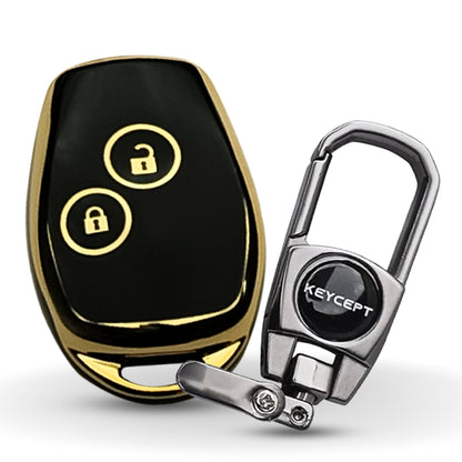 Nissan/Renault Gold Line TPU Key Cover with Keychain (Type 2)