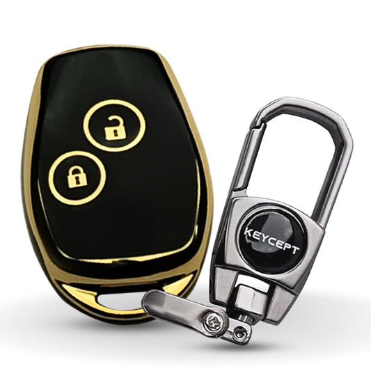 Nissan/Renault Gold Line TPU Key Cover with Keychain