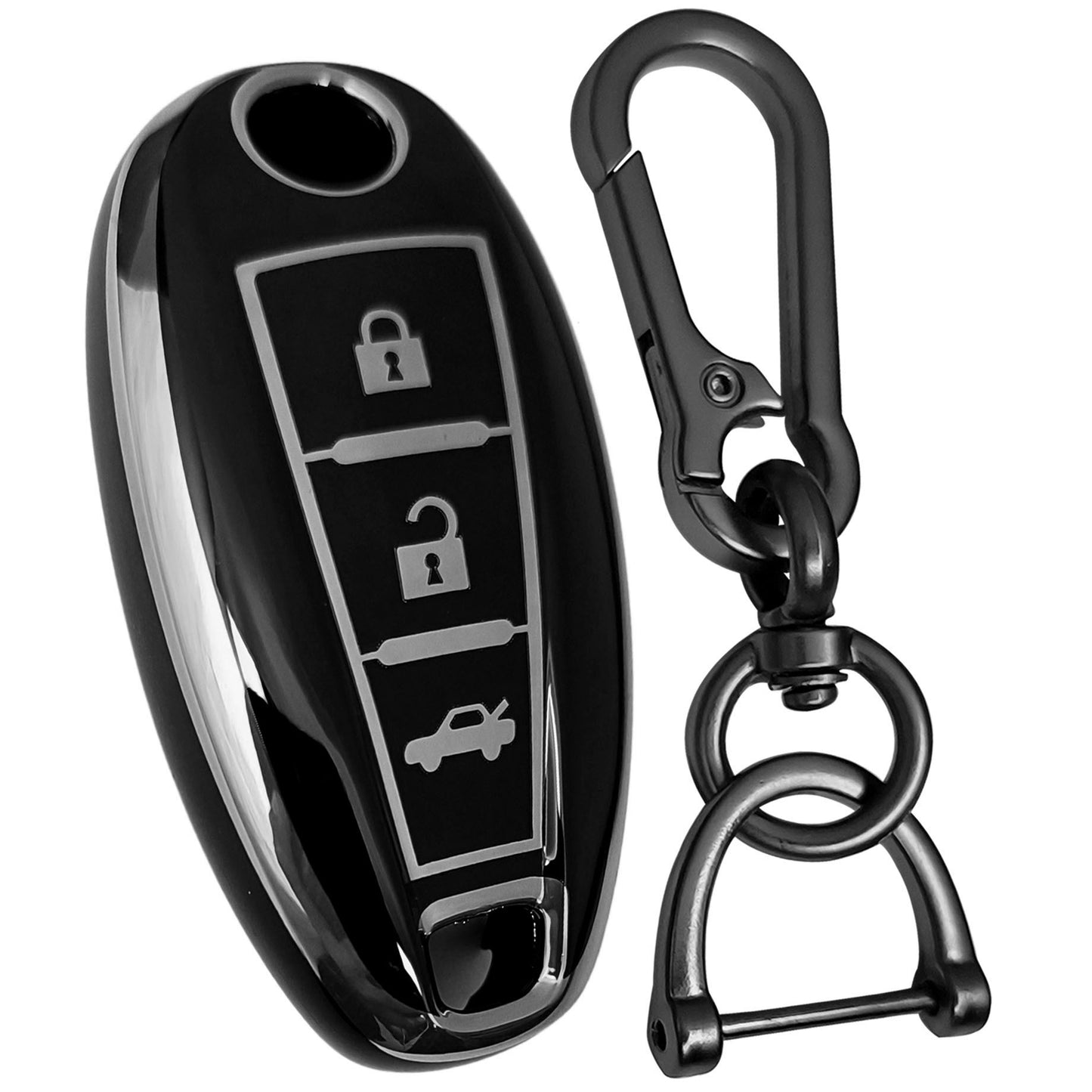 Suzuki Silver Line TPU Key Cover with Keychain