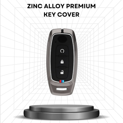 Metal Alloy Key Cover Compatible for Nissan Magnite 3 Button Smart Key with Keychain (Type M2)