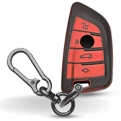 BMW TPU Leather Key Cover With Keychain. (Type 1)