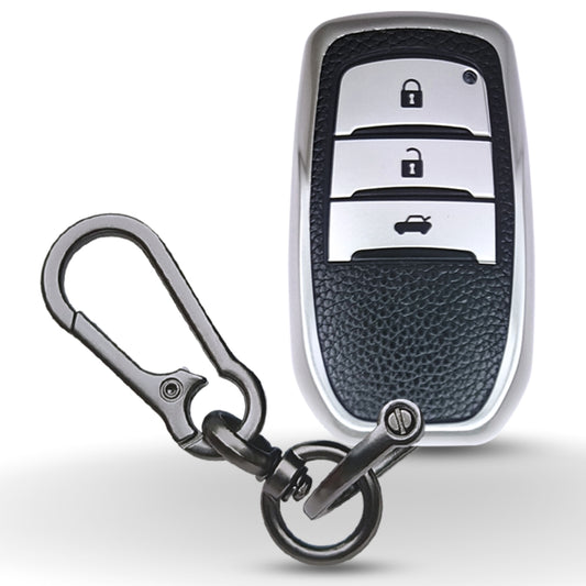 Toyota TPU Leather Key Cover with Keychain (Type 1)