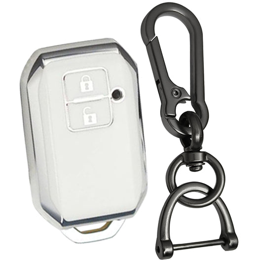 Suzuki Silver Line TPU Key Cover with Keychain