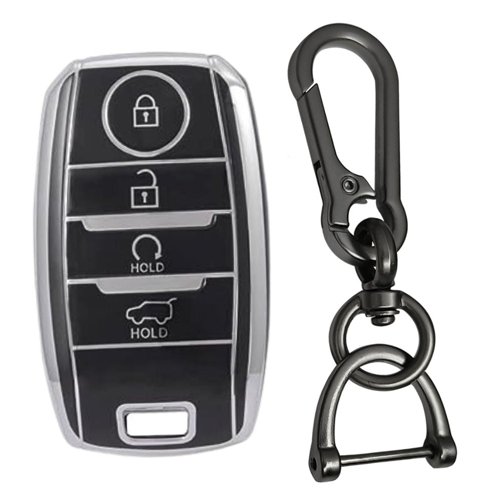 Kia Silver Line TPU Key Cover with Keychain