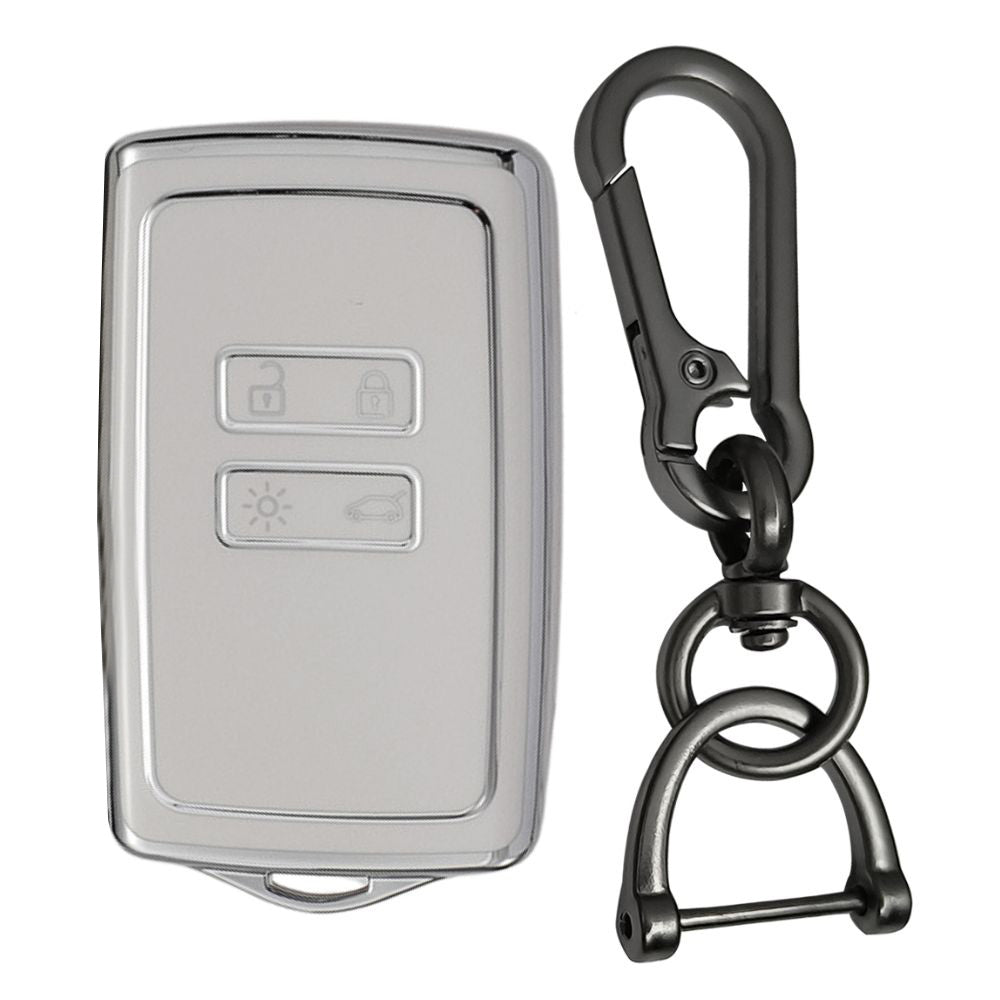 Renault Silver Line TPU Key Cover with Keychain