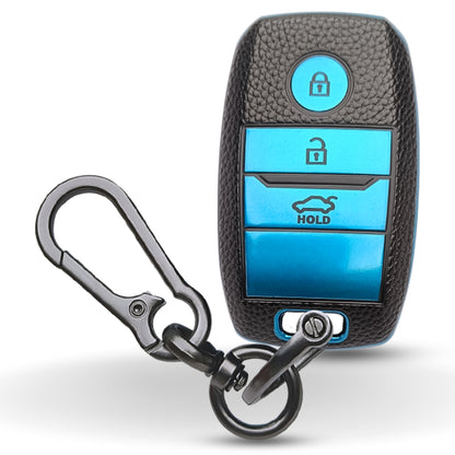 Kia TPU Leather Key Cover with Keychain. (Type 1)