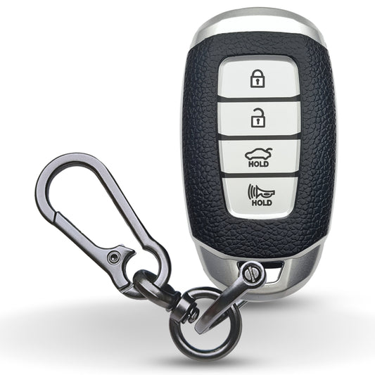 Hyundai TPU Leather Key Cover with Keychain. (Type 1)