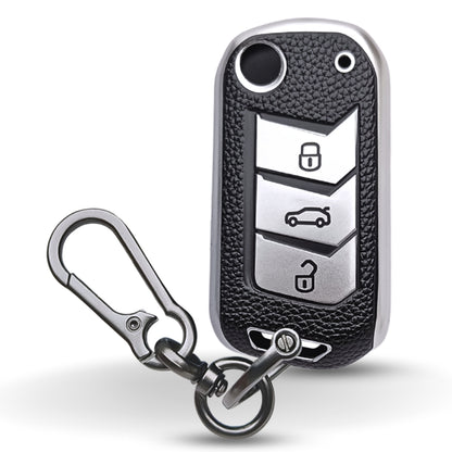 Mahindra TPU Leather Key Cover With Keychain. (Type 1)
