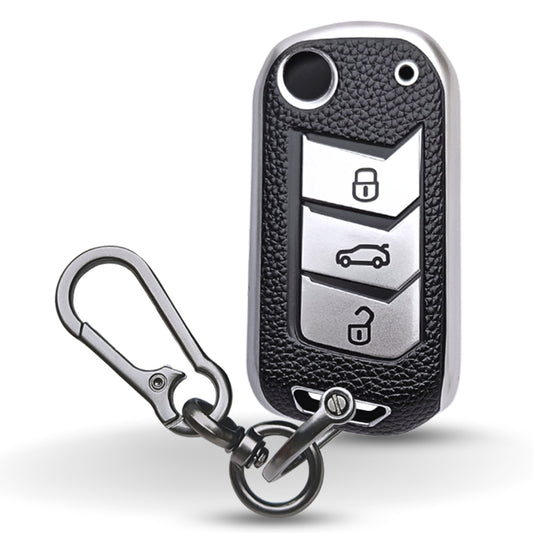 Mahindra TPU Leather Key Cover With Keychain. (Type 1)