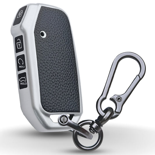 Kia TPU Leather Key Cover with Keychain. (Type 2)