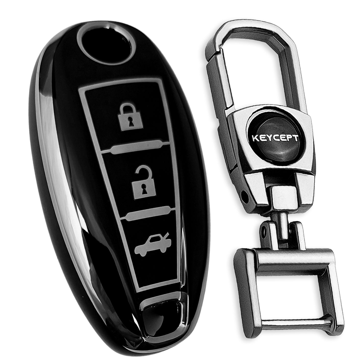 Suzuki Silver Line TPU Key Cover with Keychain