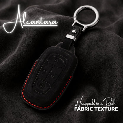 TATA Alcantara Crest Car Key Cover with Keychain (Type 10)