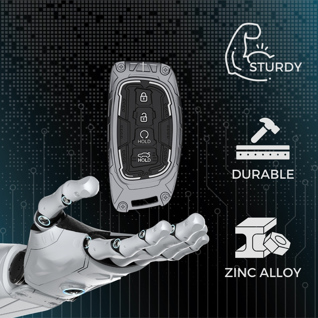 Hyundai Metal Armor Car Key Cover with keychain (Type M4)